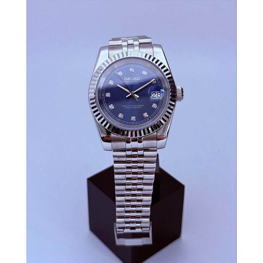 Custom Seiko Mod • Blue Diamond Datejust • 39mm